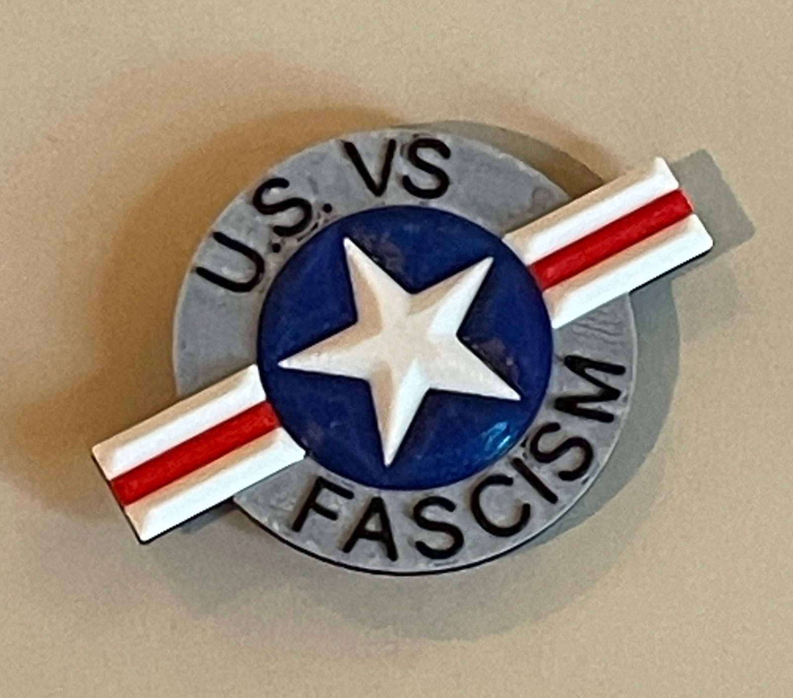 US vs Fascism Pin