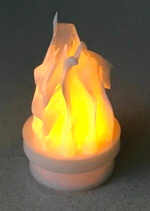 glowing flame-like mini sculpture
