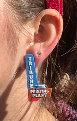 Tribune Printing Plant earrings – post