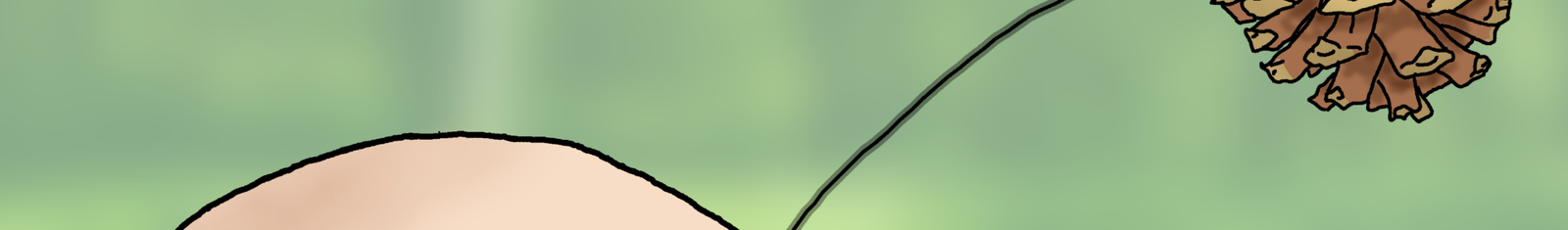 Bald guy being alerted to pay attention by having a pine cone thrown at him.